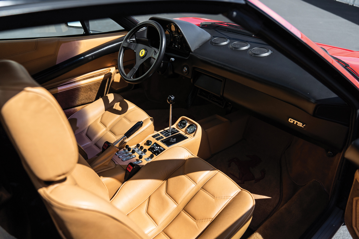 Interior of 1985 Ferrari 308 GTS Quattrovalvole offered at RM Sotheby’s Monterey live auction 2019